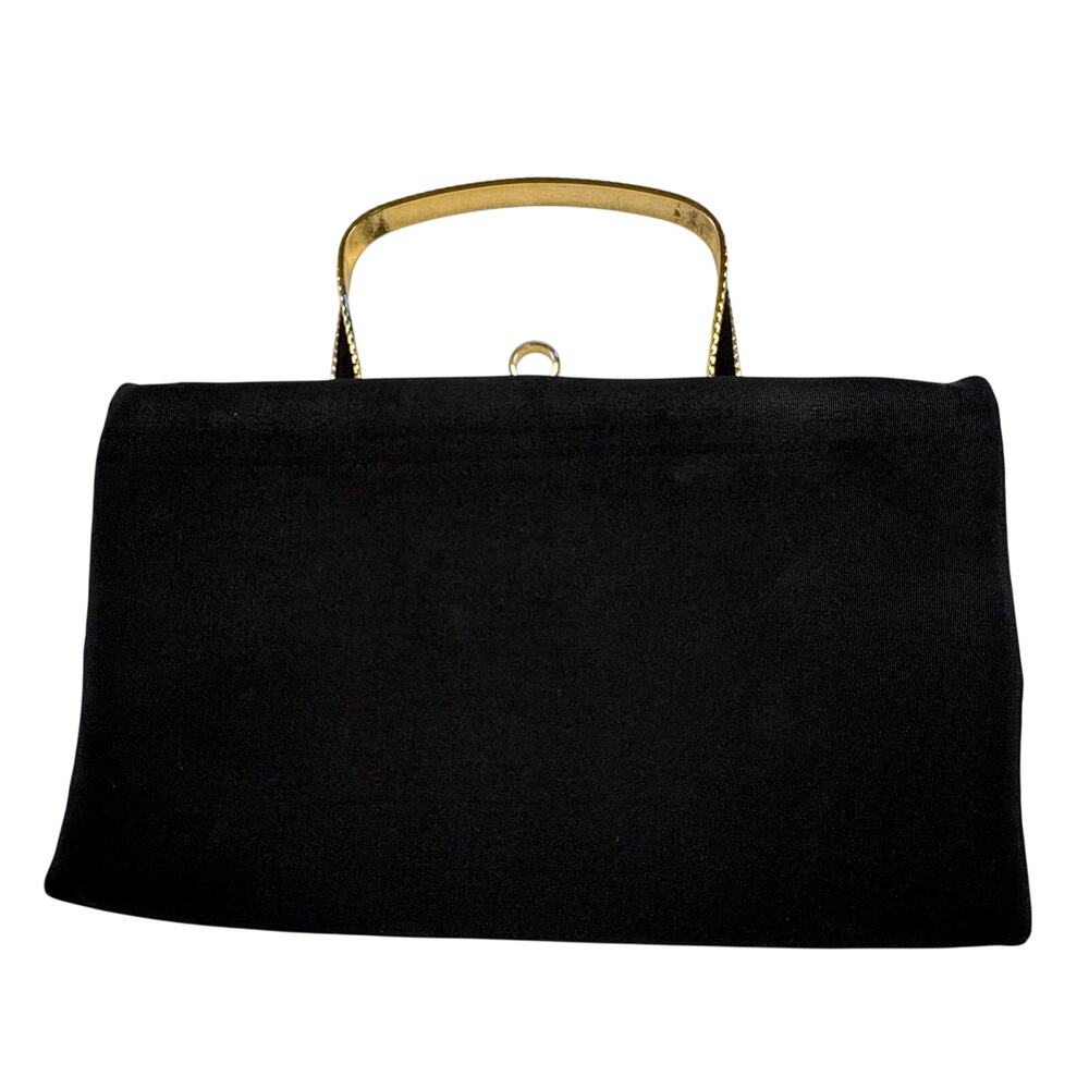 After Five Vintage 50s 60s Convertible Clutch Top Handle Evening Bag Black USA